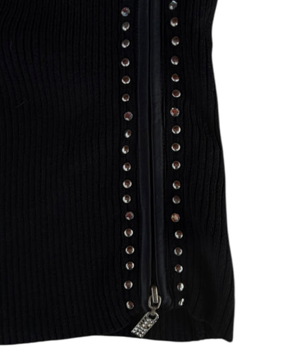 2000S CACHE BLACK OFF SHOULDER STUDDED KNIT