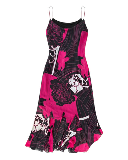 2000S CATTIVA PINK FLORAL SLIP DRESS