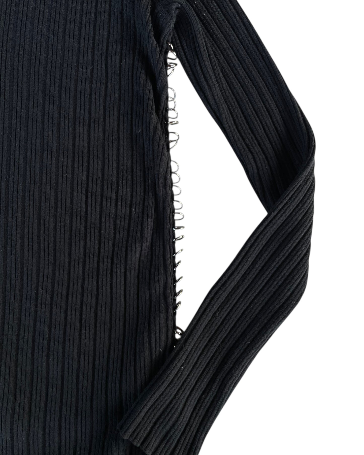 2000S ROBERTO CAVALLI BLACK RIBBED LONG SLEEVE
