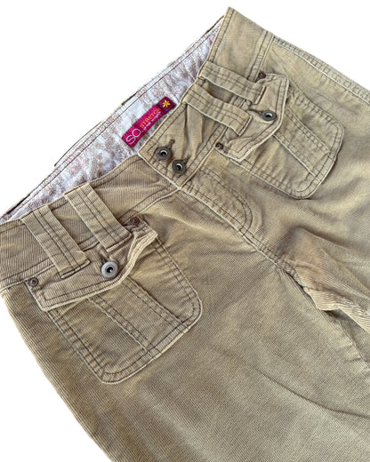 2000S SO STRETCH BEIGE CORDUROY PANTS
