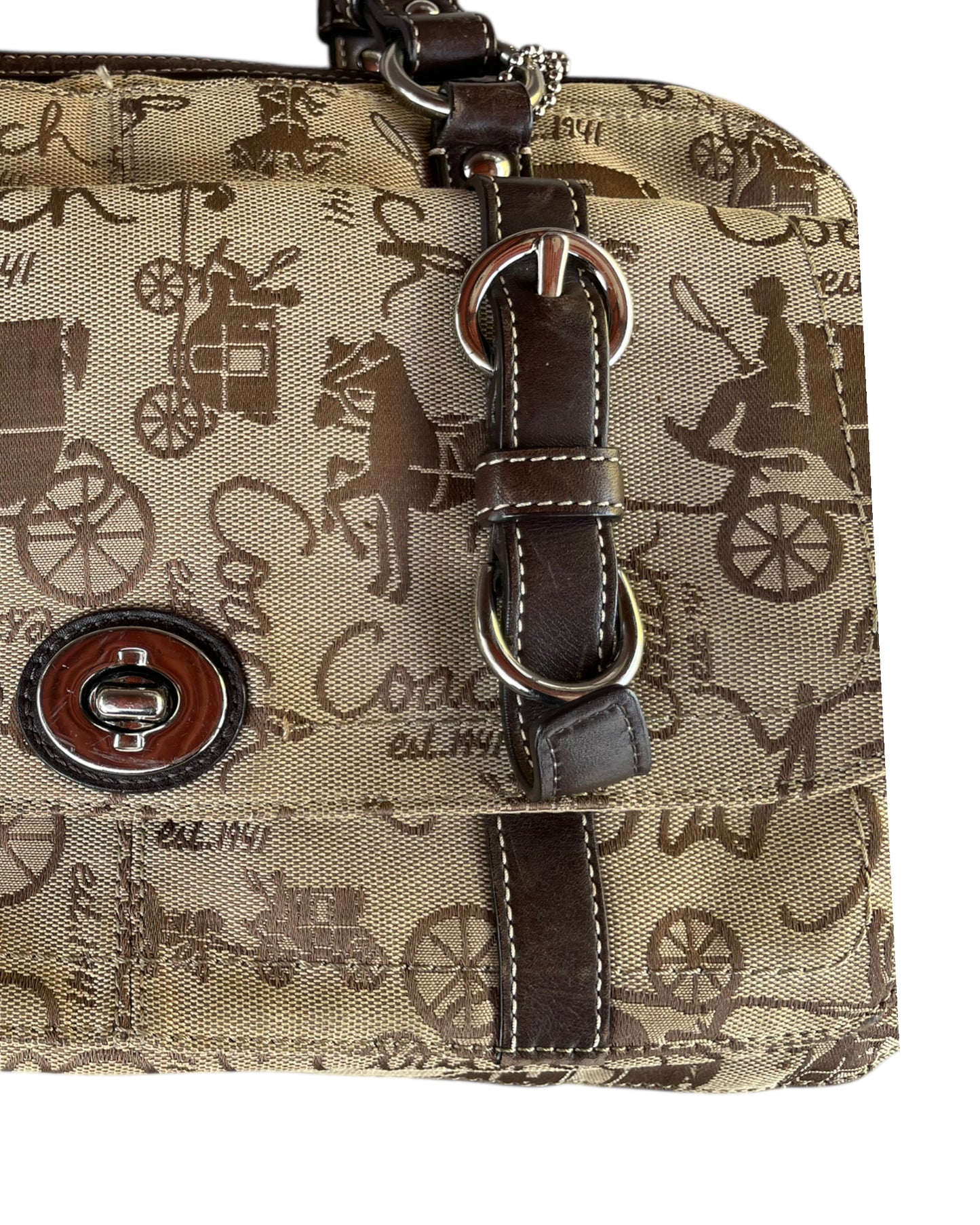 2000S COACH HORSE AND CARRIAGE CANVAS BAG