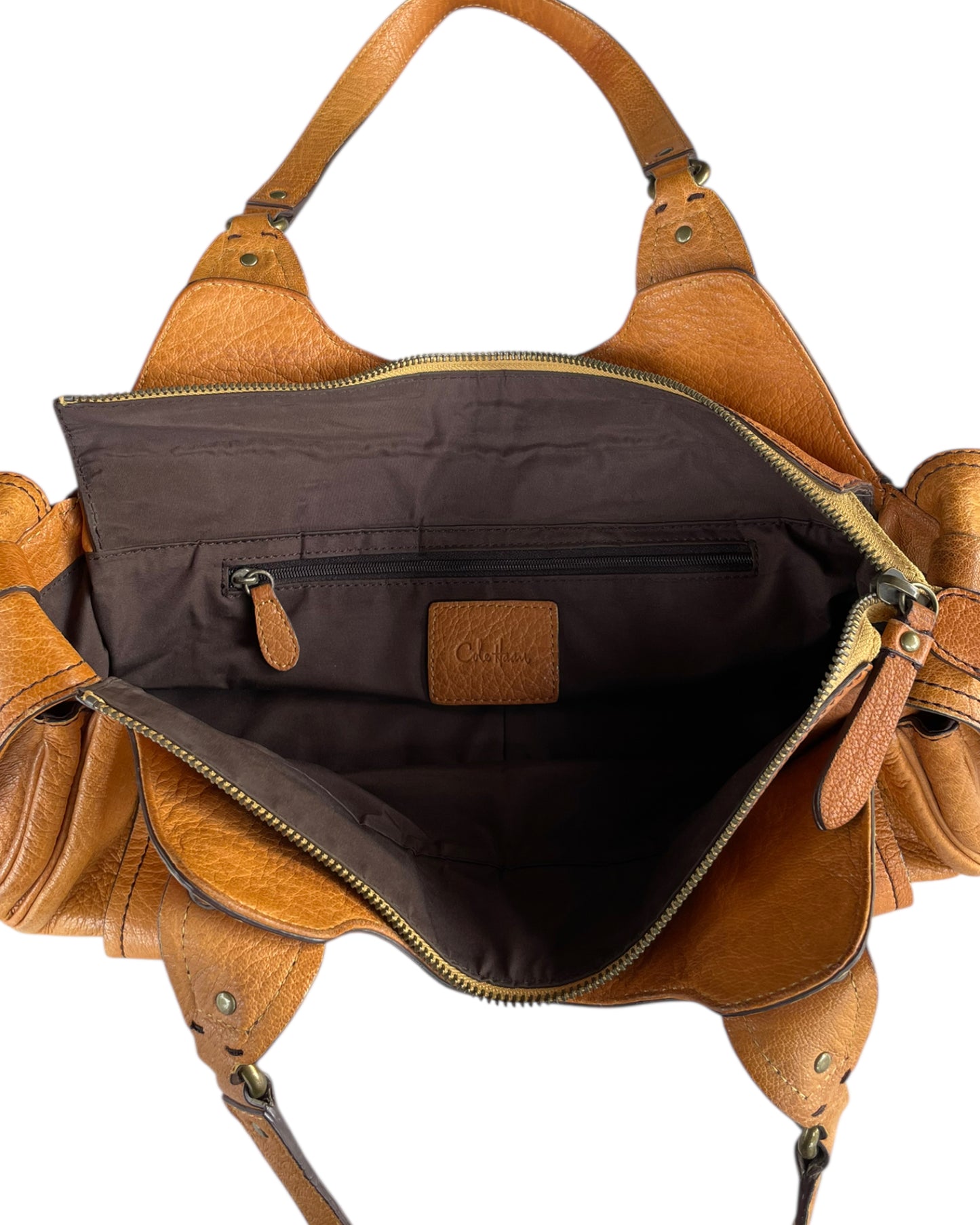 2000S COLE HAAN TAN LEATHER HANDBAG