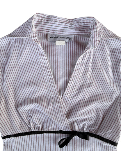 2000S NO APT NECESSARY STRIPED WRAP SHIRT