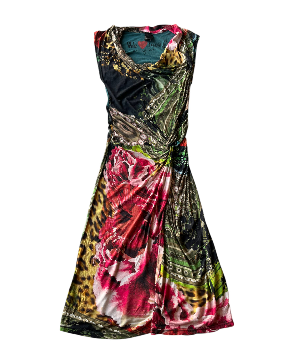 2000S DESIGUAL TROPICAL DRESS