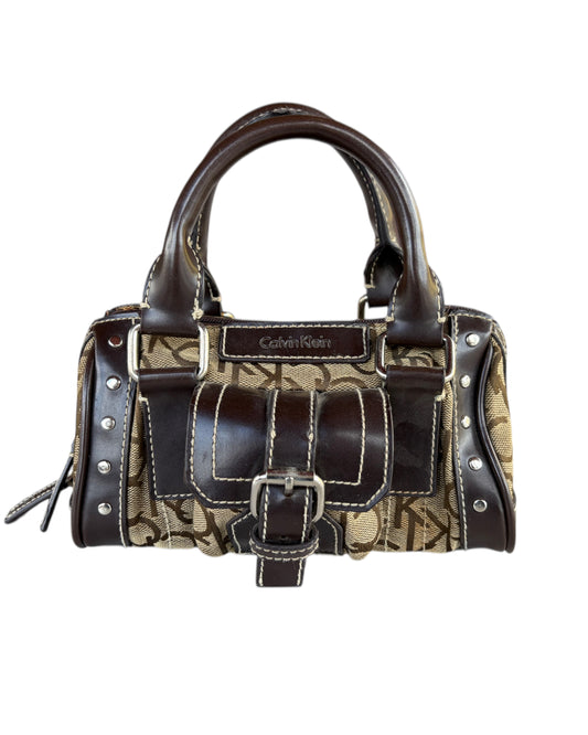 2000S CALVIN KLEIN MONOGRAM MINI SATCHEL BAG