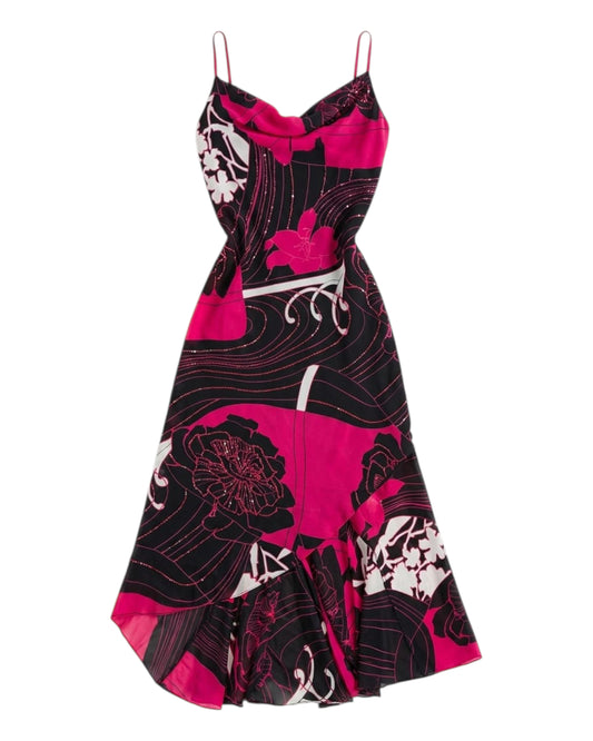 2000S CATTIVA PINK FLORAL SLIP DRESS