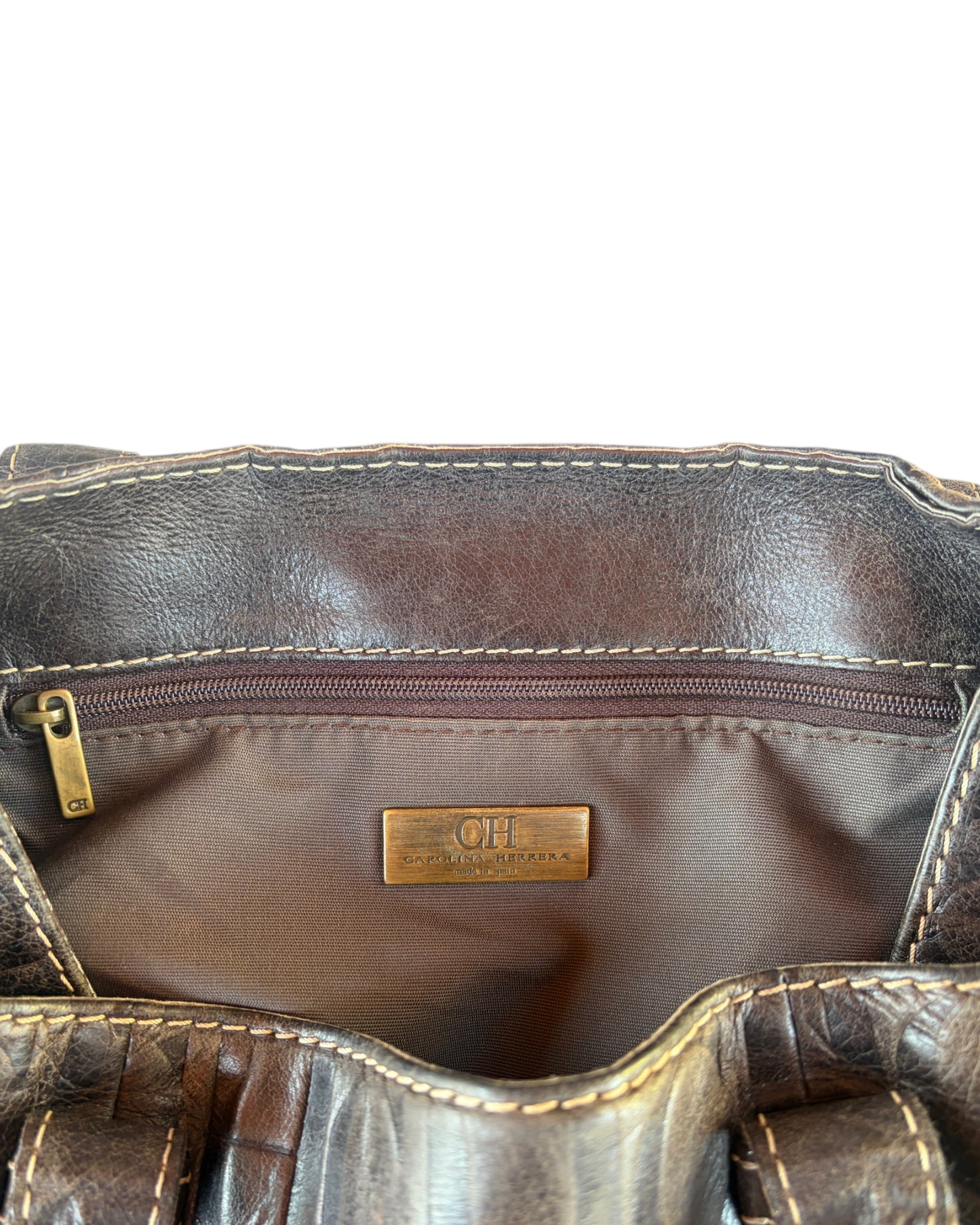 2000S CAROLINA HERRERA BROWN EMBOSSED