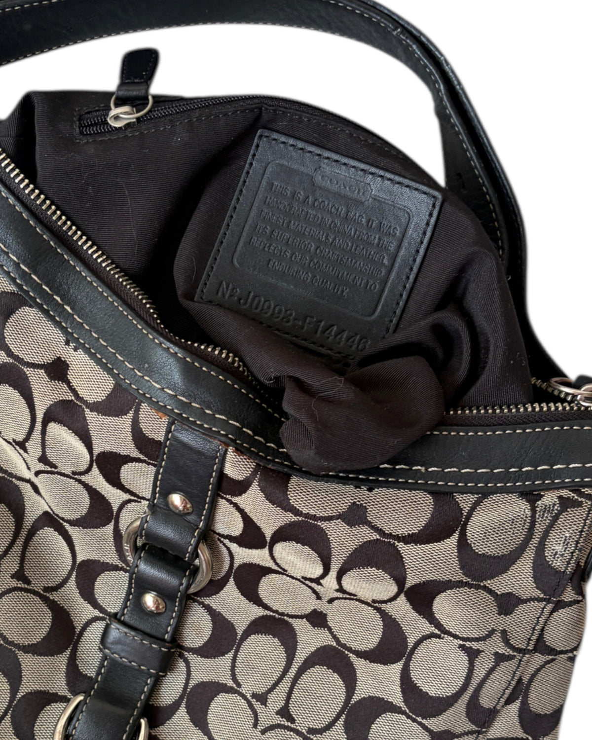 2000S COACH SIGNATURE JACQUARD HOBO BAG