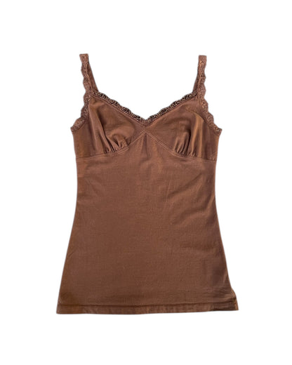 2000S NO BOUNDARIES BROWN LACE CAMISOLE