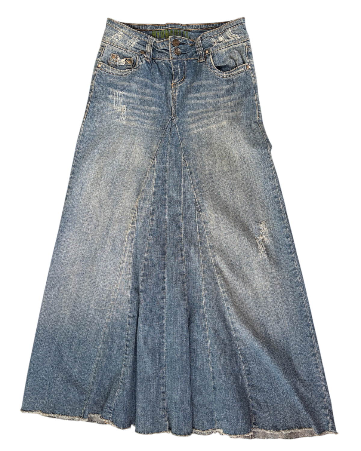 2000S HYDRAULIC DENIM MAXI SKIRT