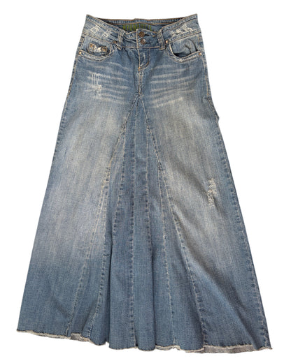 2000S HYDRAULIC DENIM MAXI SKIRT