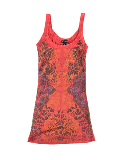 2000S FANG ORANGE PAISLEY TANK TOP