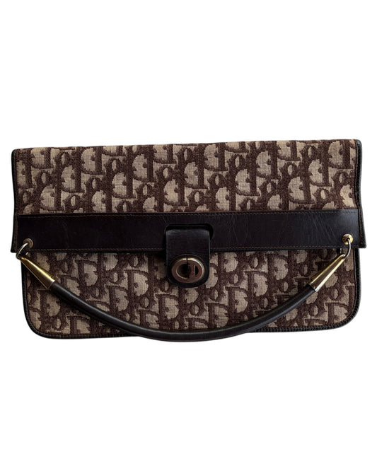 1970S CHRISTIAN DIOR MONOGRAM CANVAS SATCHEL BAG