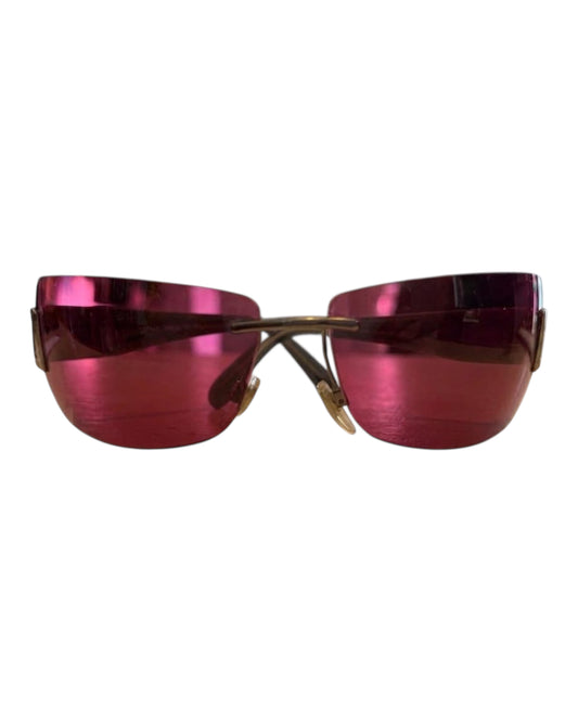 2000S BVLGARI PINK MIRRORED LUXE SUNGLASSES