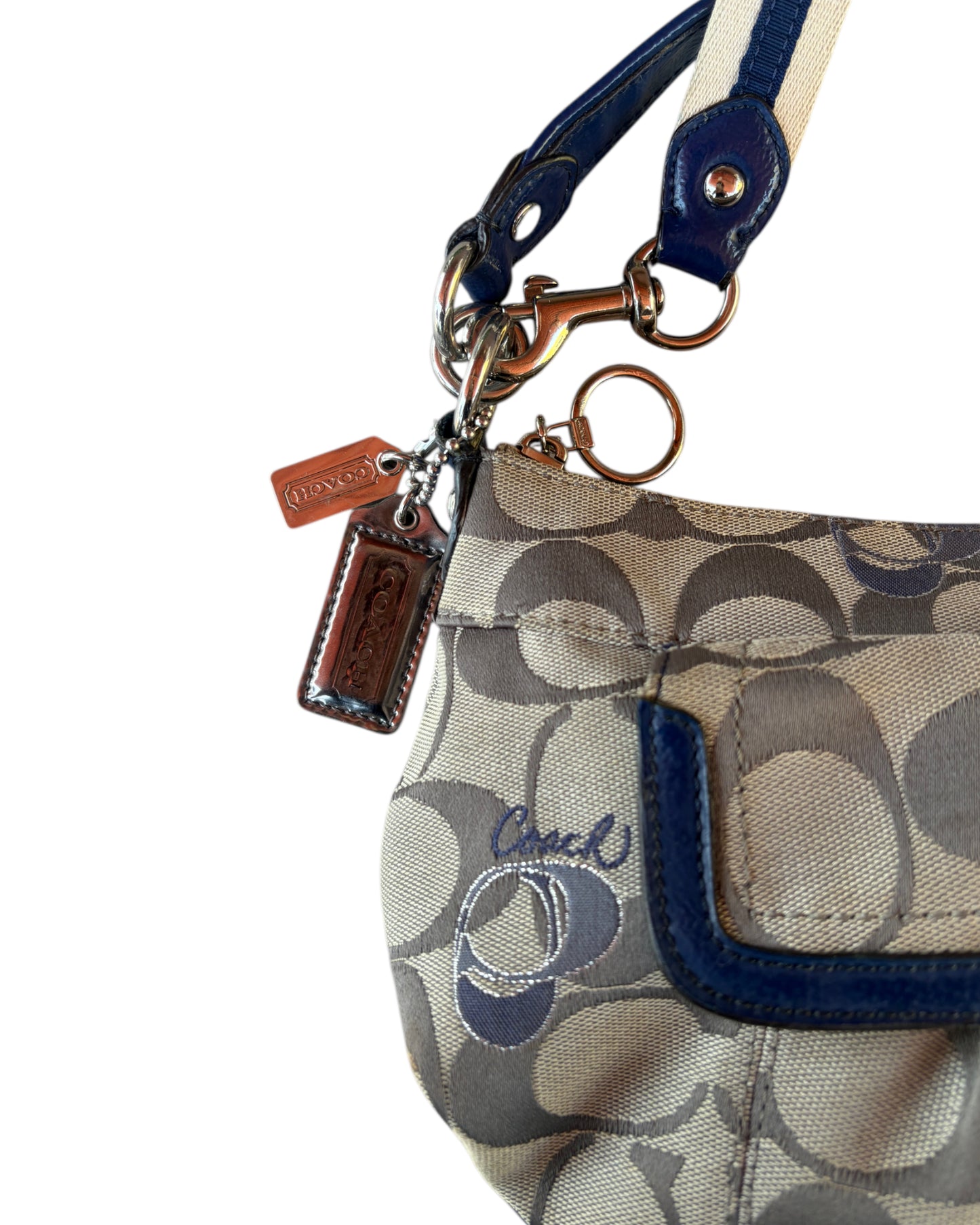 2000S COACH SIGNATURE CANVAS SHOULDER BAG