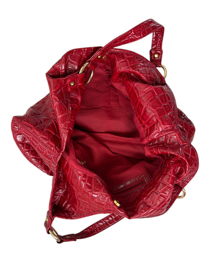 2000S RED CROCODILE TOTE