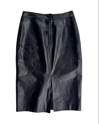 2000’S BLACK LEATHER SKIRT