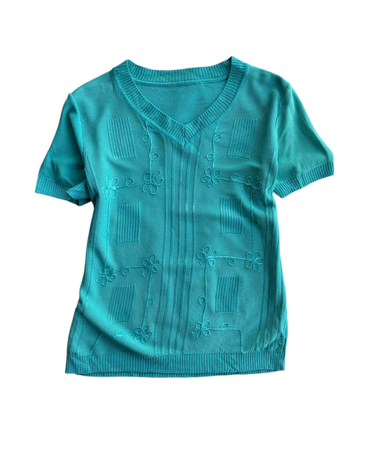 2000S TURQUESA PATCHWORK TOP
