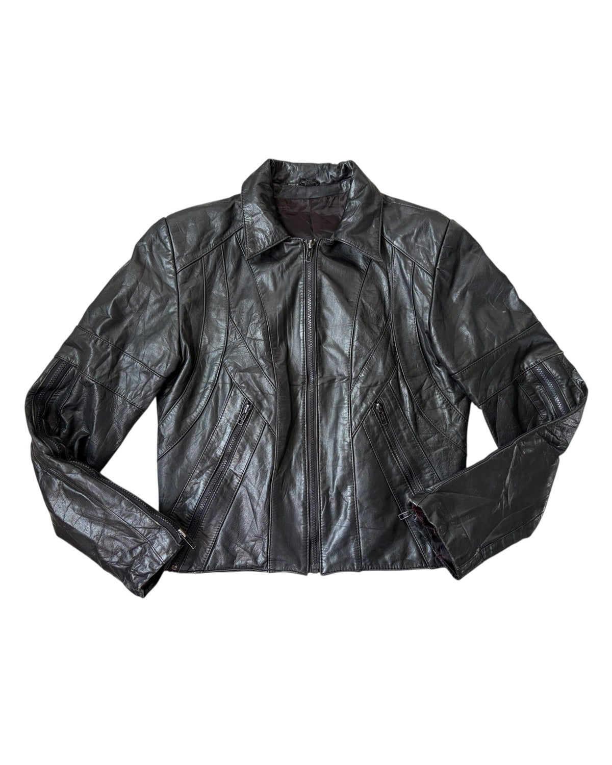 1990S ZIPPER LEATHER JACKET