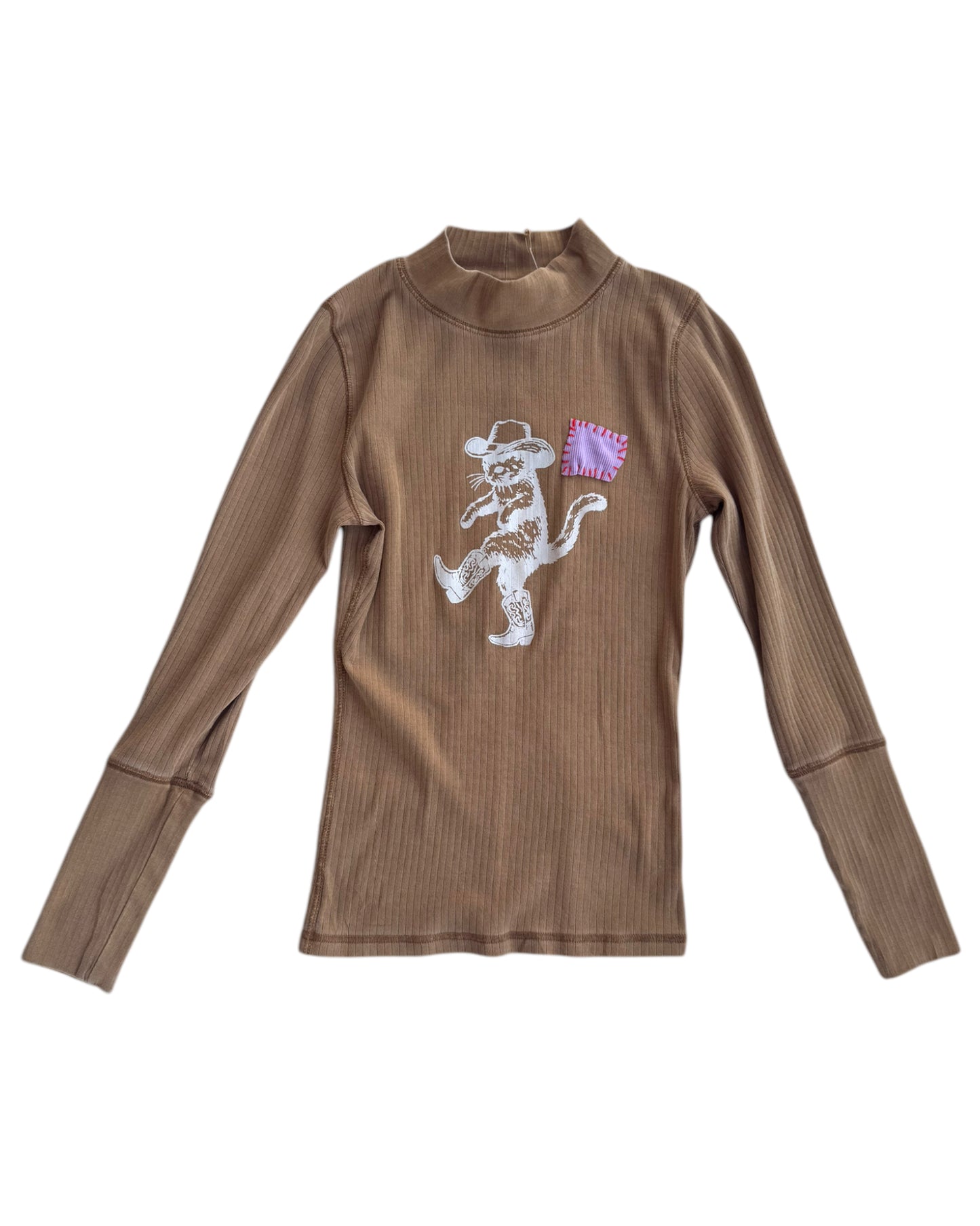 2020´S COWBOY CAT LONG SLEVE BROWN TOP