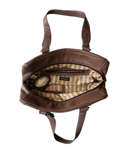 2000S BROWN FAUX LEATHER SHOULDER BAG