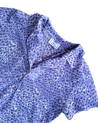 1990S BLUSH PURPLE ANIMAL PRINT SHIRT