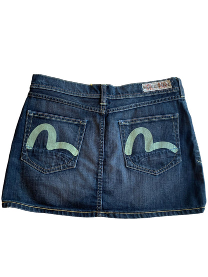 1990'S EVISU PUMA DENIM SKIRT