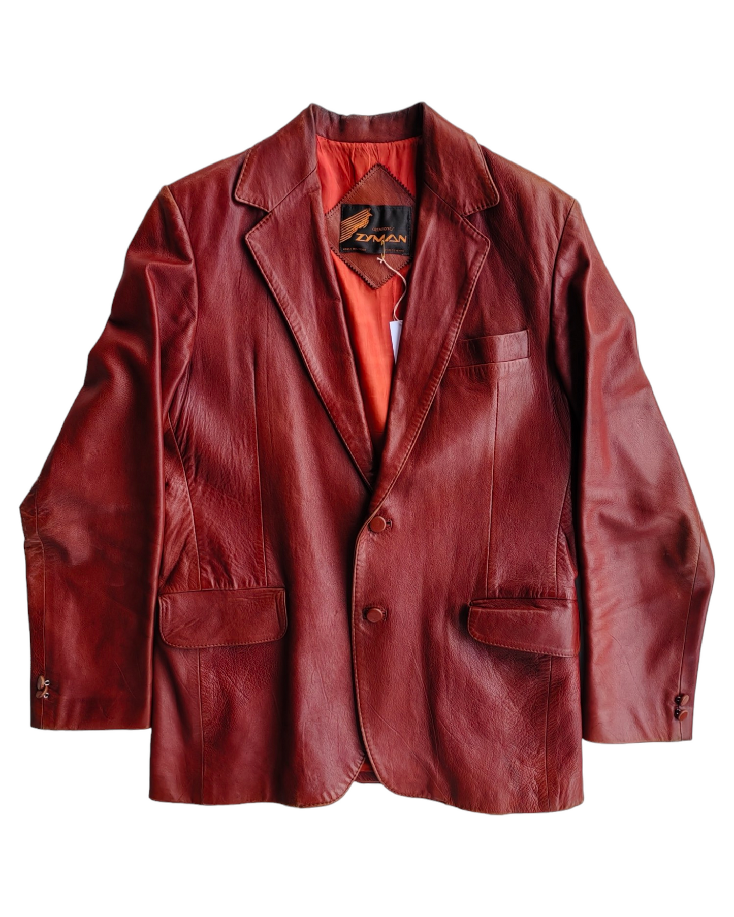 1990S ZYMAN LEATHER BLAZER