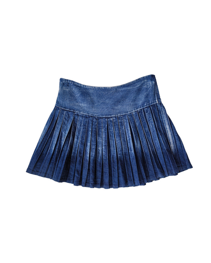 2000S DENIM  PLEATED SKIRT