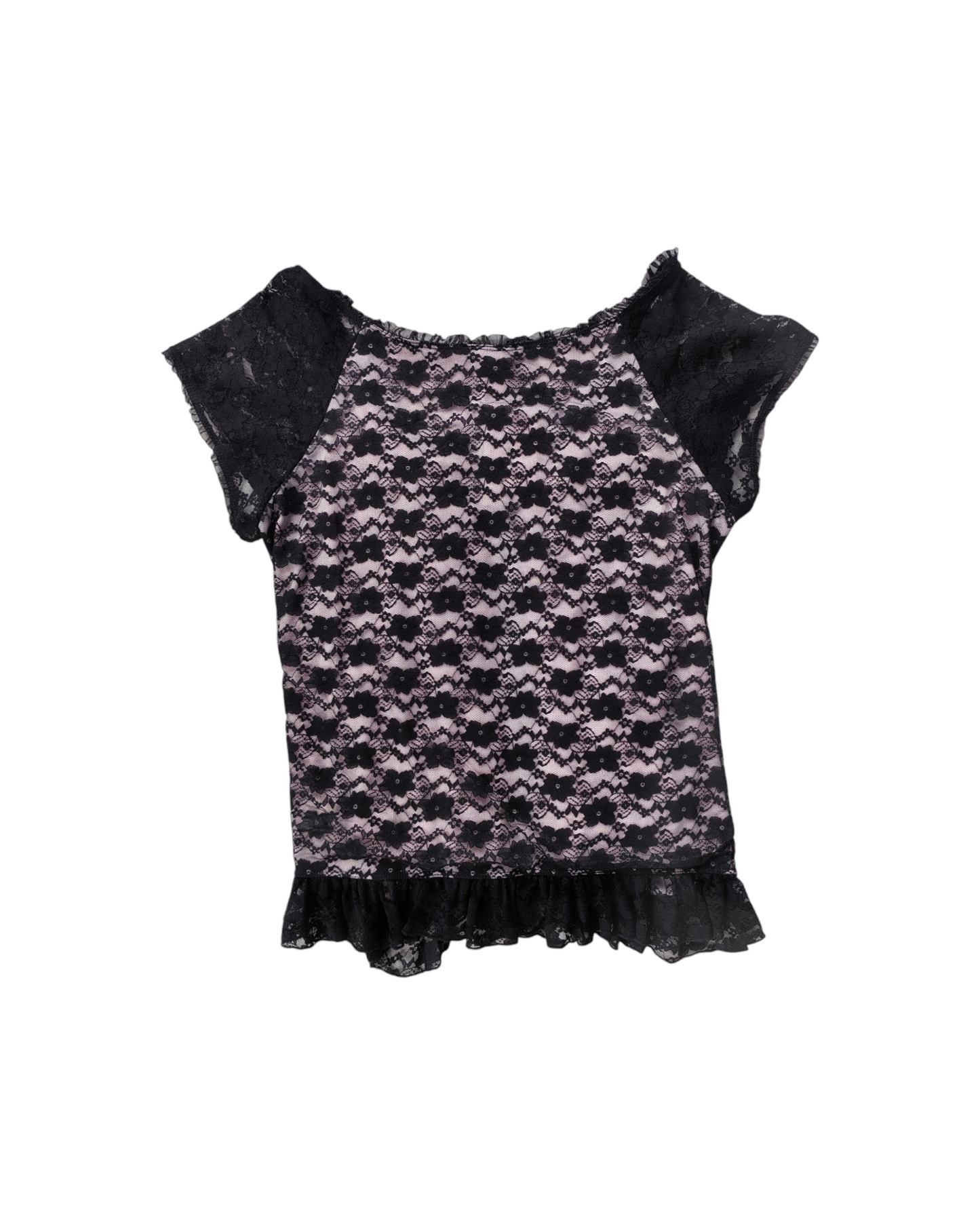 1990'S STARGAZER BLACK LACE TOP