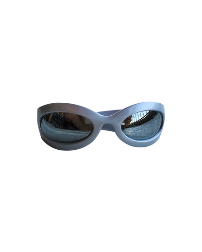 2000S CHUNKY SILVER METALLIC SUNNIES