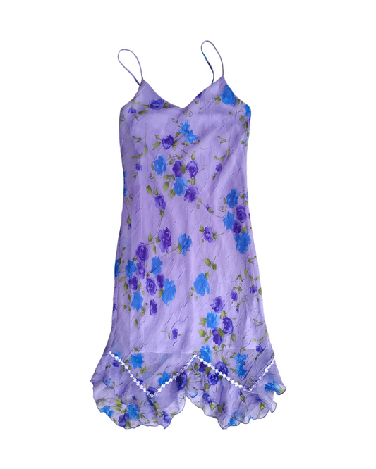 2000'S RAMPAGE PURPLE FLOWERED DRESS