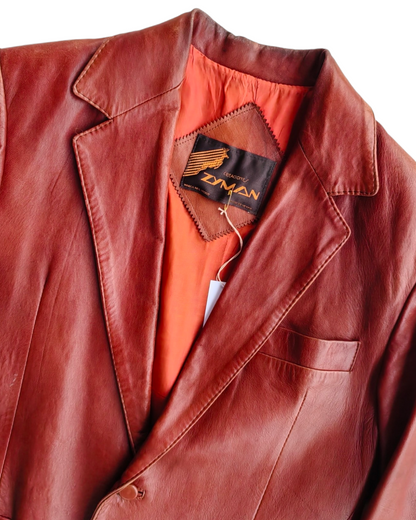 1990S ZYMAN LEATHER BLAZER