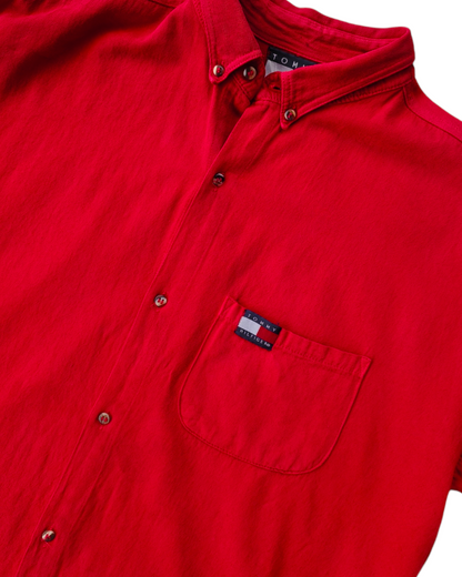 1990'S TOMMY HILFIGER RED SHIRT