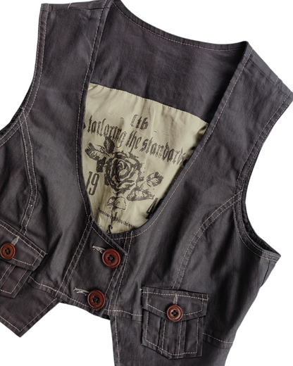 2000´S BROWN DENIM VEST