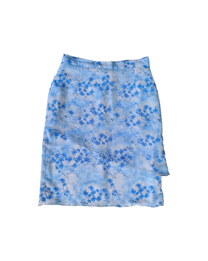 1990S SABRINA'S BLUE FLOWERED SKIRT