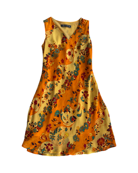 1990'S A WILD THYME YELLOW DRESS