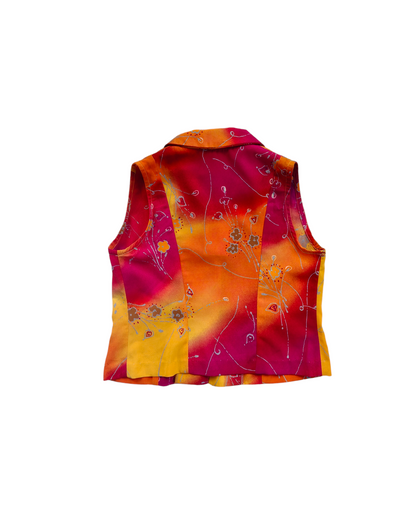 1990'S SUNSET FLOWERED VEST