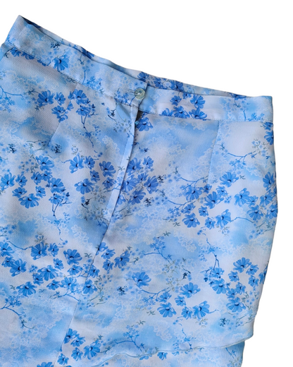 1990S SABRINA'S BLUE FLOWERED SKIRT