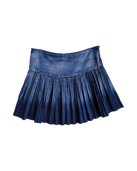 2000S DENIM  PLEATED SKIRT