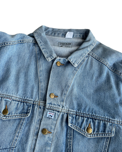 1990s CHECKER DENIM JACKET