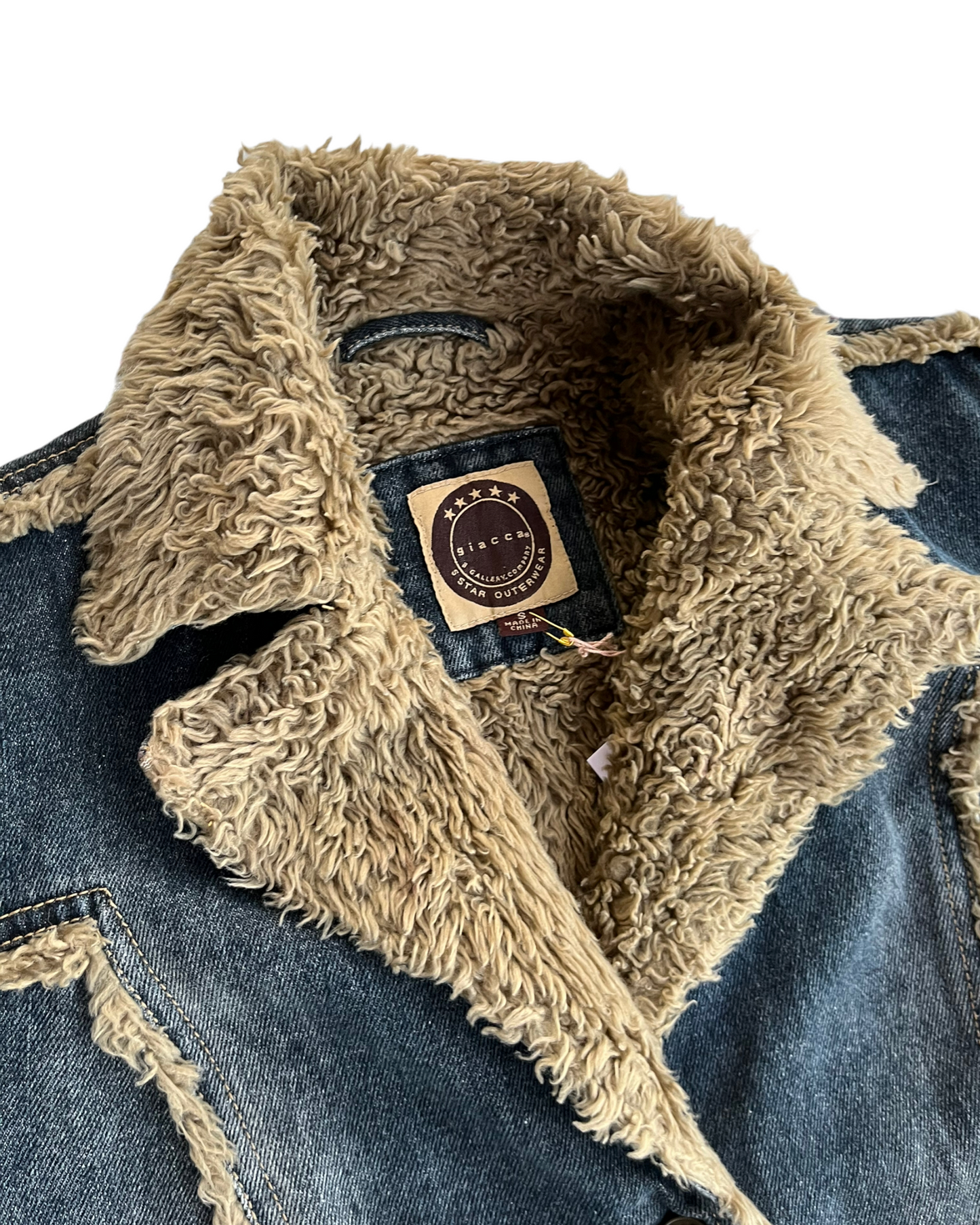 2000s DENIM FUR COAT