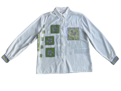 1990S GREEN FLOWER SHIRT