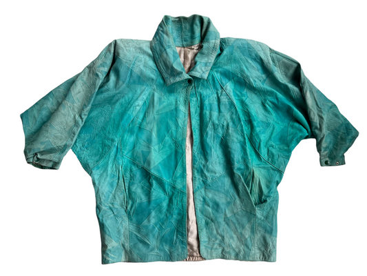 1980S TURQUOISE LEATHER JACKET