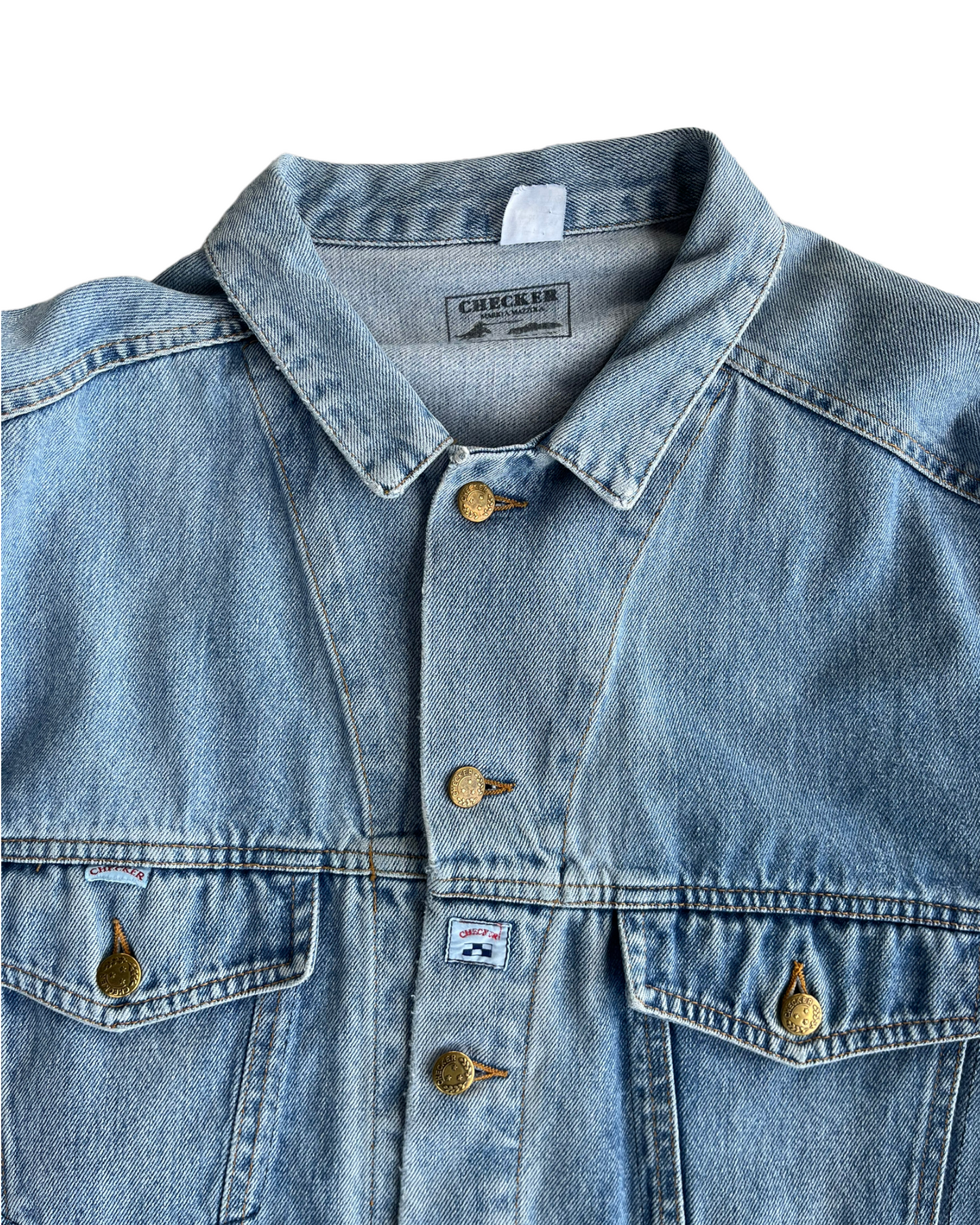 1990s CHECKER DENIM JACKET